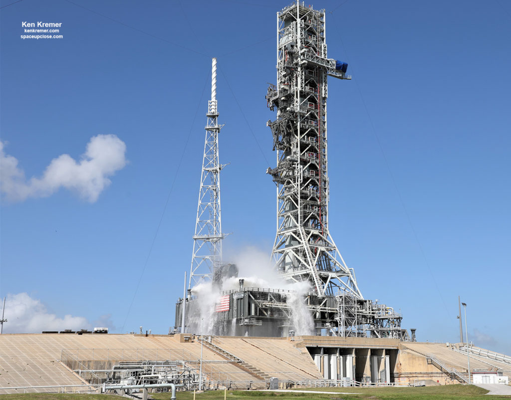 Kennedy Completes Final Water Flow Test At Pad 39B For SLS Artemis Moon ...