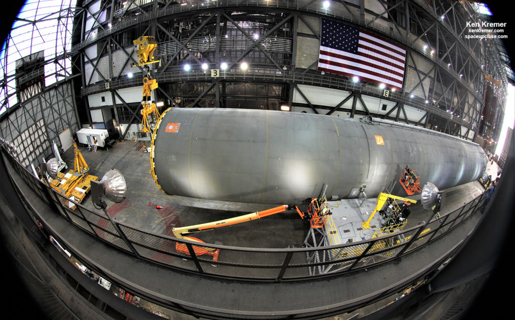 Sls Core Stage Pathfinder Goes Vertical In Vab At Ksc: Photos – Space 