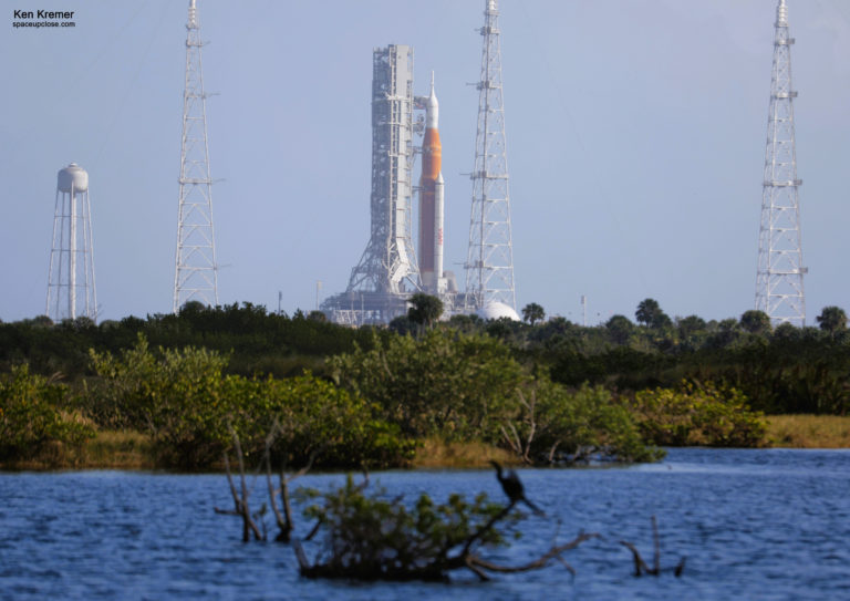 Last Look at NASA Artemis 1 Moon Rocket Before Hurricane Nicole Forced ...