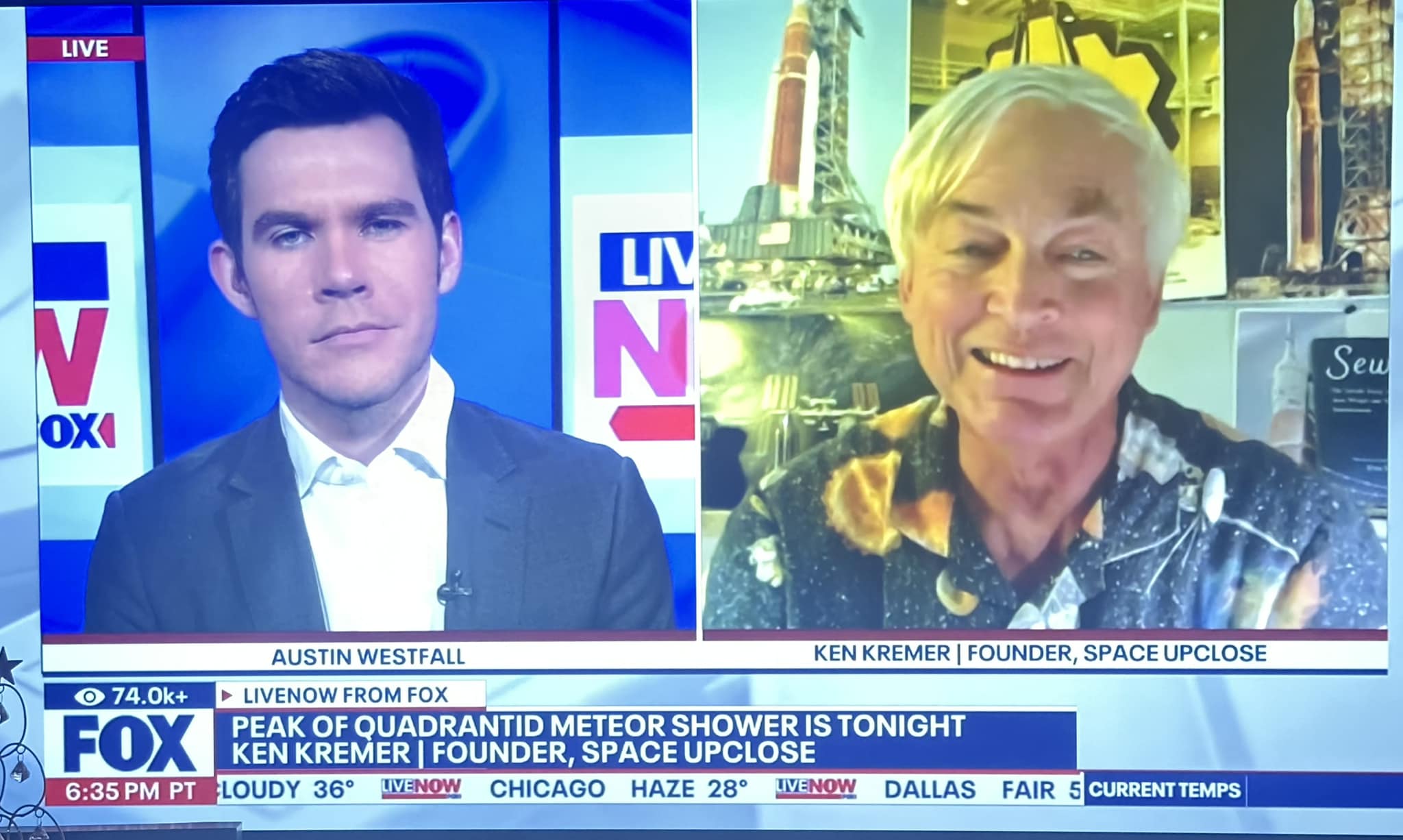 Peak of Quadrantid meteor shower: Ken Kremer Interview on Live Now from Fox on 2 Jan 2025: Video